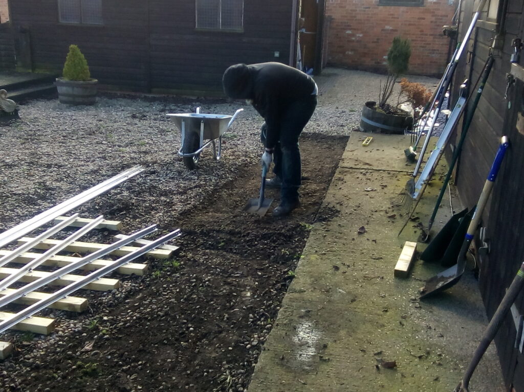 Digging out the station area.